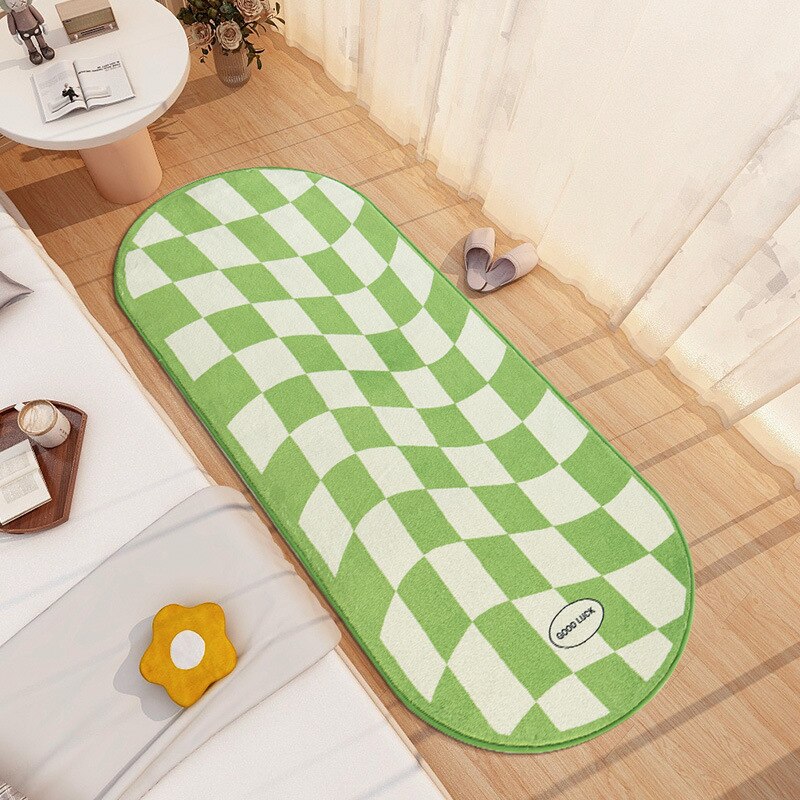 Zachte Lange Slaapkamerkleedje Pluizige Kleurrijke Slaapkamer Gang Tapijt Vloer Pad Mat Deurmat Esthetische Thuis Room Decor 55x150cm: 60X160CM / 1