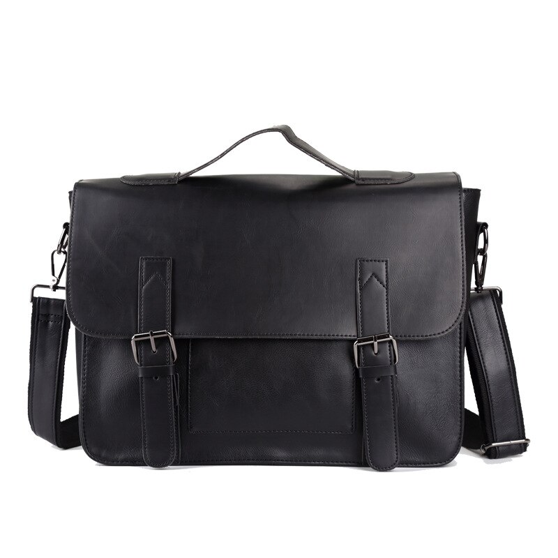 Brand Men Briefcase Shoulder Bag Messenger Bags Casual Business Laptop Briefcase Male Brand Simple Crossbody Bags: black