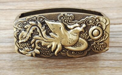 Hoogwaardig koper graveren dragon lederen gesp ring mannen handleiding pin gesp unieke lederen craft accessoires: 2