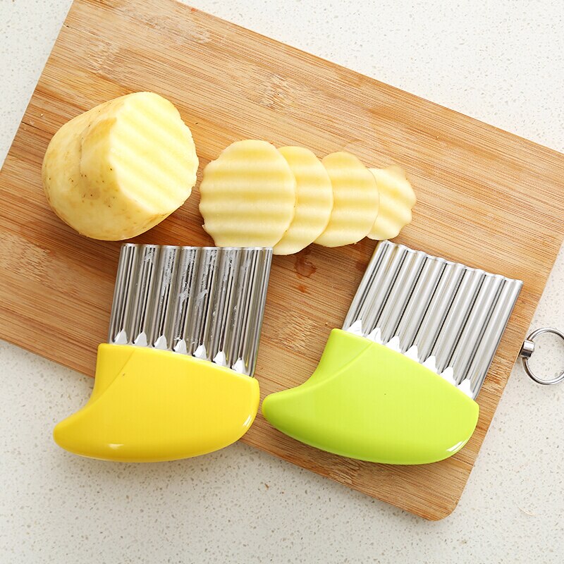 Kartoffelløg bølgeskærere rynket pommes frites salat bølgeskæring hakkede kartoffelskiver kniv køkkenprodukt gadgets