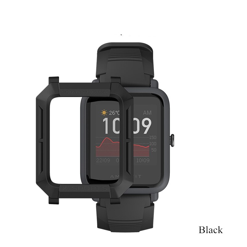 Caja de reloj para Huami Amazfit Bip S funda para reloj TPU caso suave Carcasa protectora para Huawei Amazfit Bip Lite de la Juventud: Black / Amazfit Bip Lite
