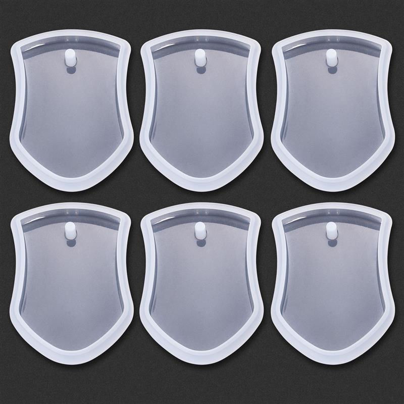 1/6 stuks sleutelhanger hanger siliconen mal set DIY hanger kristal epoxyhars mal ronde rechthoek hangers sieraden maken: Oranje