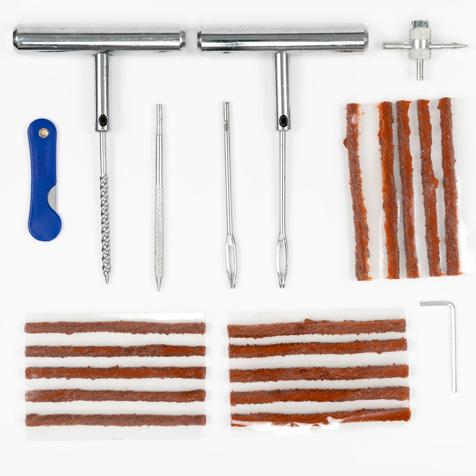 Draagbare autobandreparatieset 23 stuks DIY eenvoudige reparatie bandenreparatietool voor auto motorfietsen ATVS grasmaaiers tractoren vrachtwagens