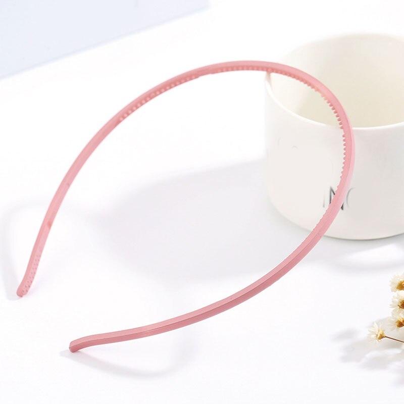 Diademas finas de plástico para niña y mujer, bandanas de resina, accesorios para el cabello esmerilados, accesorios para el cabello, diademas antideslizantes: Rosa