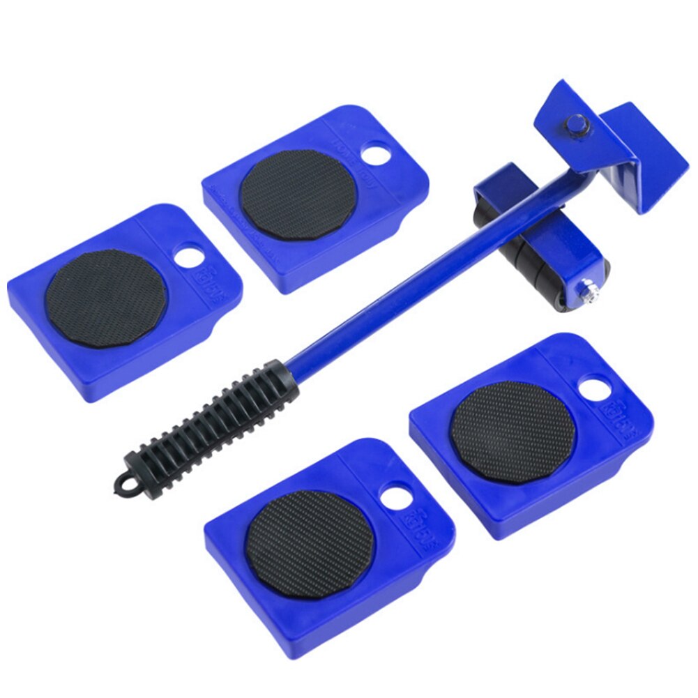 5Pcs Furniture Transport Roller Set Removal Lifting Moving Tool Heavy Object Mover Household Furniture Mobile Slides Trolley: Blue