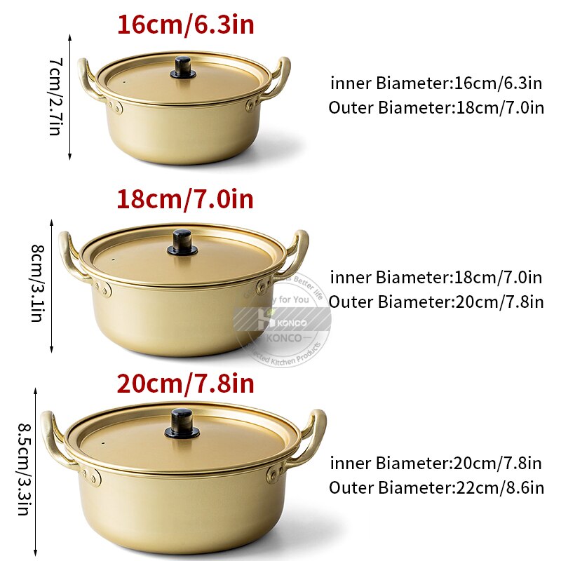Konco koreansk stil suppe potter instant noodle grøt gryte kjøkkenutstyr kokekanne komfyr kjøkken gass kokekar gryte