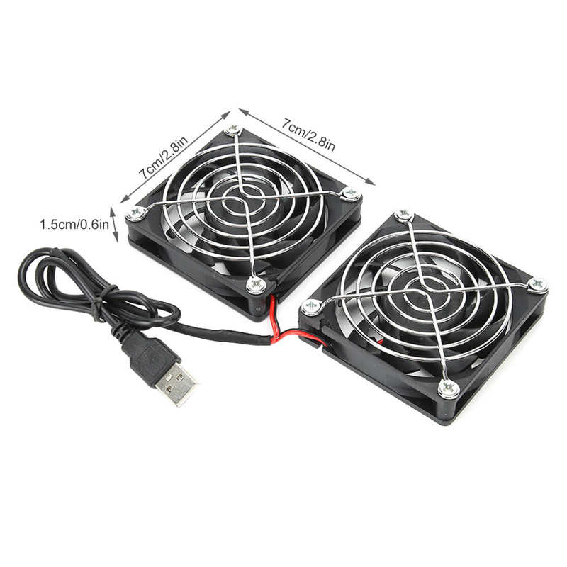 5V USB Power Cooling Dual Fan Router Heat Dissipation Cooler for ASUS RT‑AC68U AC86U EX6200 Tengda AC15