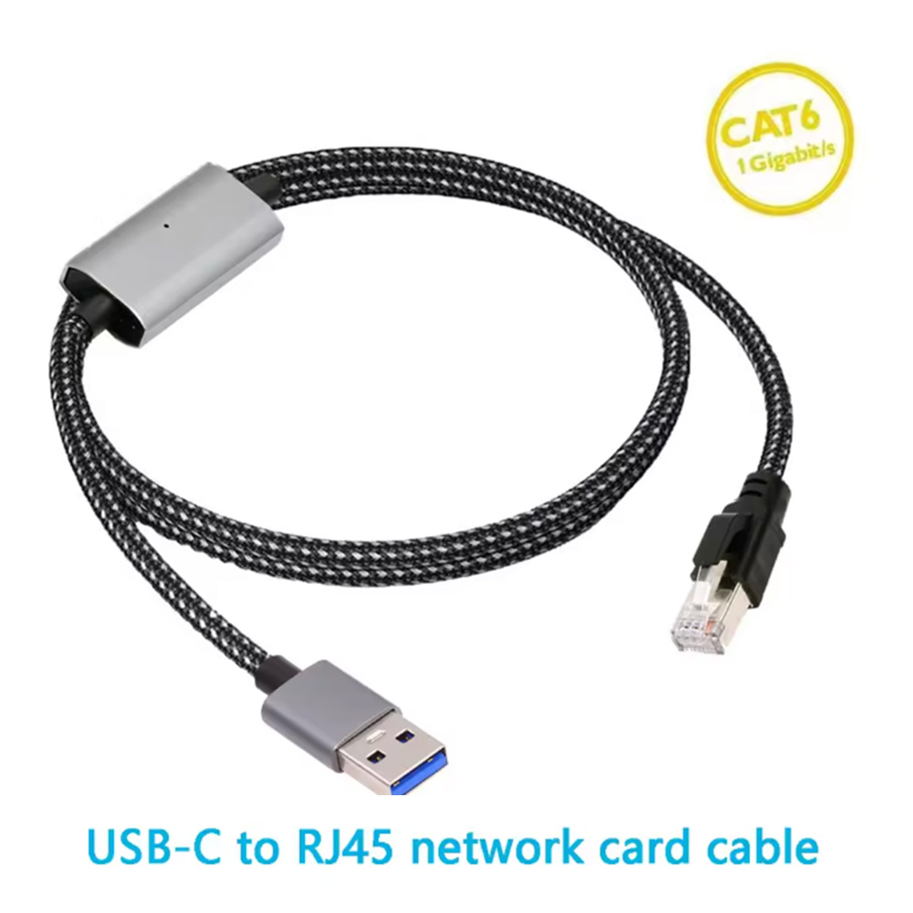 USB to Ethernet Cable 6FT,USBC to RJ45 Gigabit LAN Network Cable USB 3.0 A Type C Male to RJ45 Connector Compatible: black / 0.8m