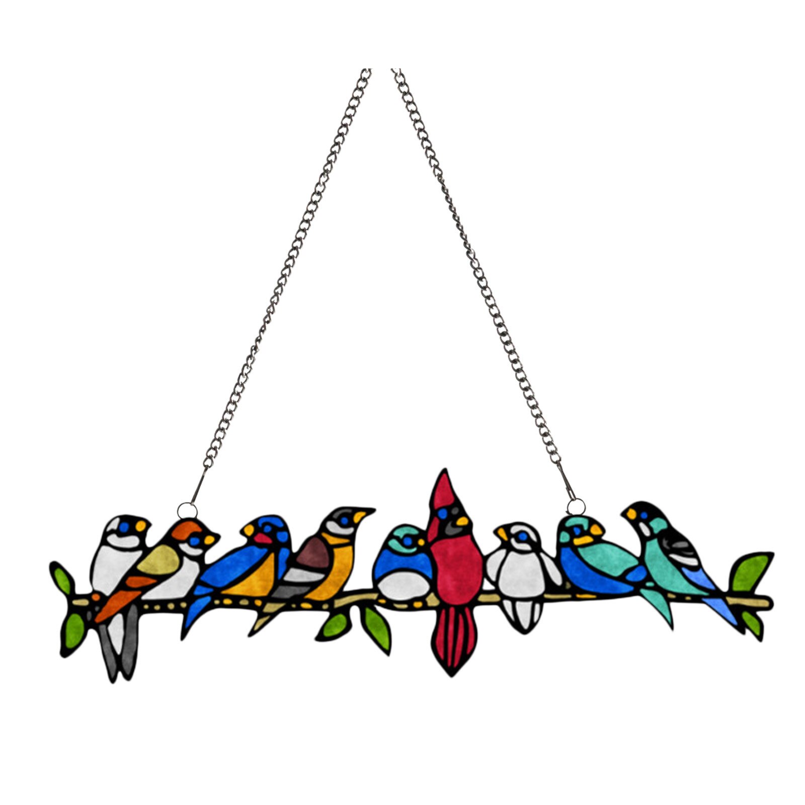 Bird Window Hanging Suncatcher Acrylic Stained Hanging Birds Decoration Rainbow Home Garden Decor Hanging Decorations C09