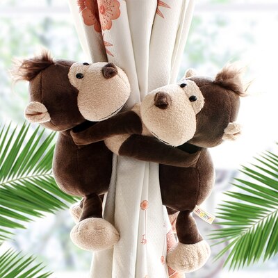 2 pièces Jungle forêt animaux rideau porte-embrasse crochets cravate dos enfants chambre décoration accessoires Holdback rideau sangles: B