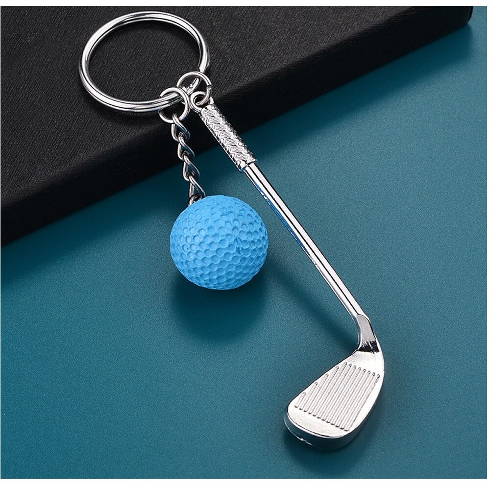 Minigolf ketcher bold vedhæng nøglering bil metal nøglering holder låse split nøglering kvinder mænd sportsklubber indretning