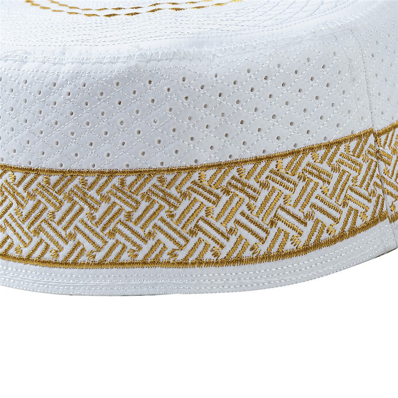 islamique hommes prière chapeaux coton broderie arabe vêtements musulmans casquettes arabie saoudite indien Turban Bonnet musulman homme chapeau