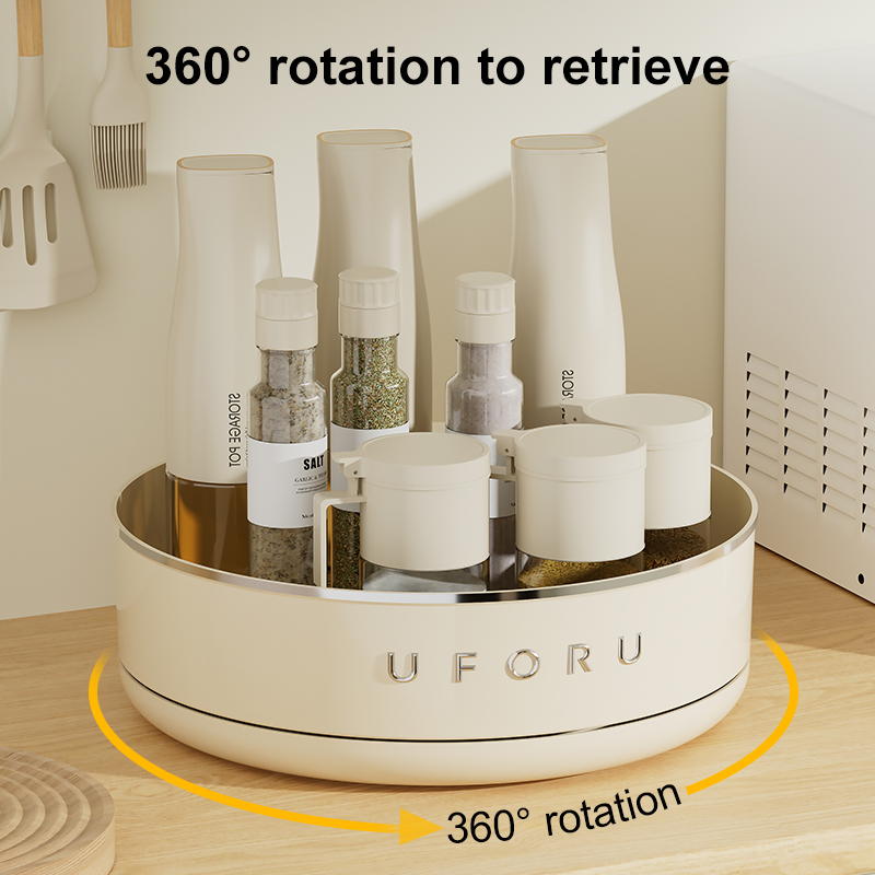 UFORU Multifunctional Adjustable Kitchen Rack, Large Capacity Condiment organizer boxPlastic Material Tabletop Fruit Platter