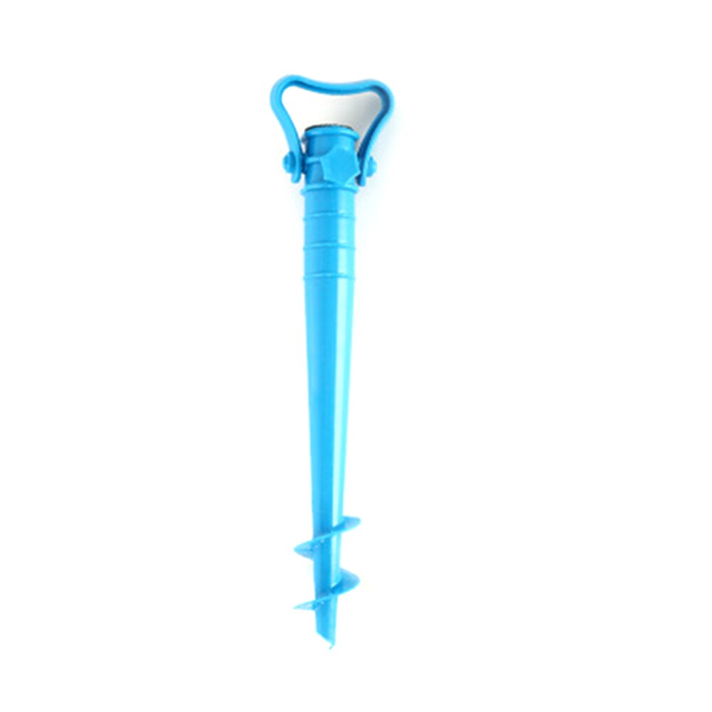 With Handle Rain Gear Windproof Beach Umbrella Spike Plastic Ground Anchor Garden Patio Removable Fishing Stand Outdoor Parasol: Sky Blue