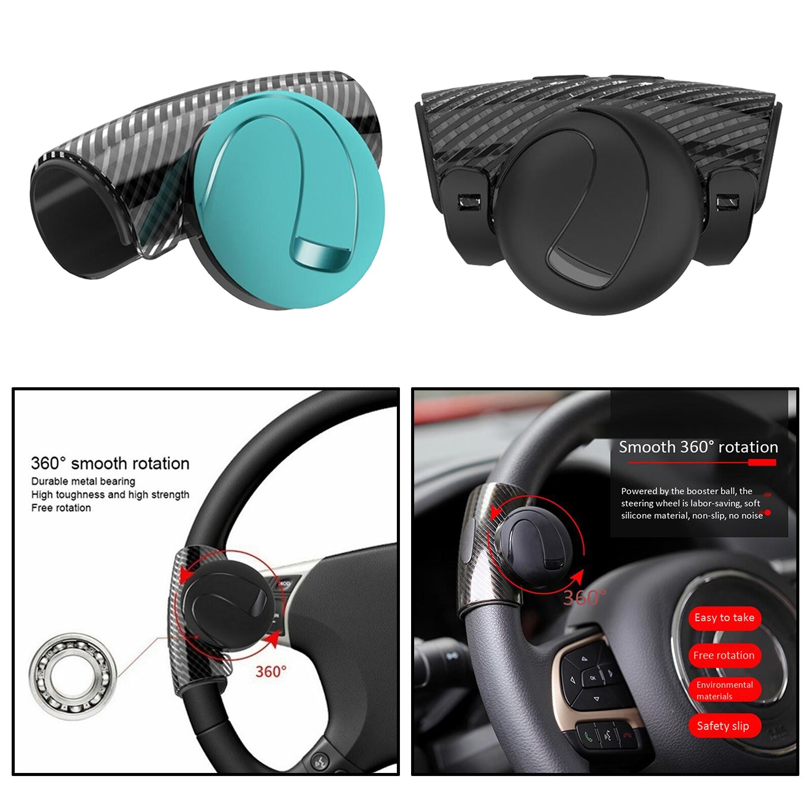 Car Steering Wheel Spinner Silicone Handle Knob Booster Ball for Truck Interior SUV Tractor