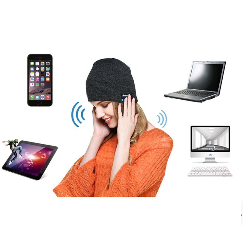 Bluetooth musik strik beanie hue huer trådløs smart cap headset hovedtelefon højttaler mikrofon håndfri musik  mp3 magisk varm smart cap