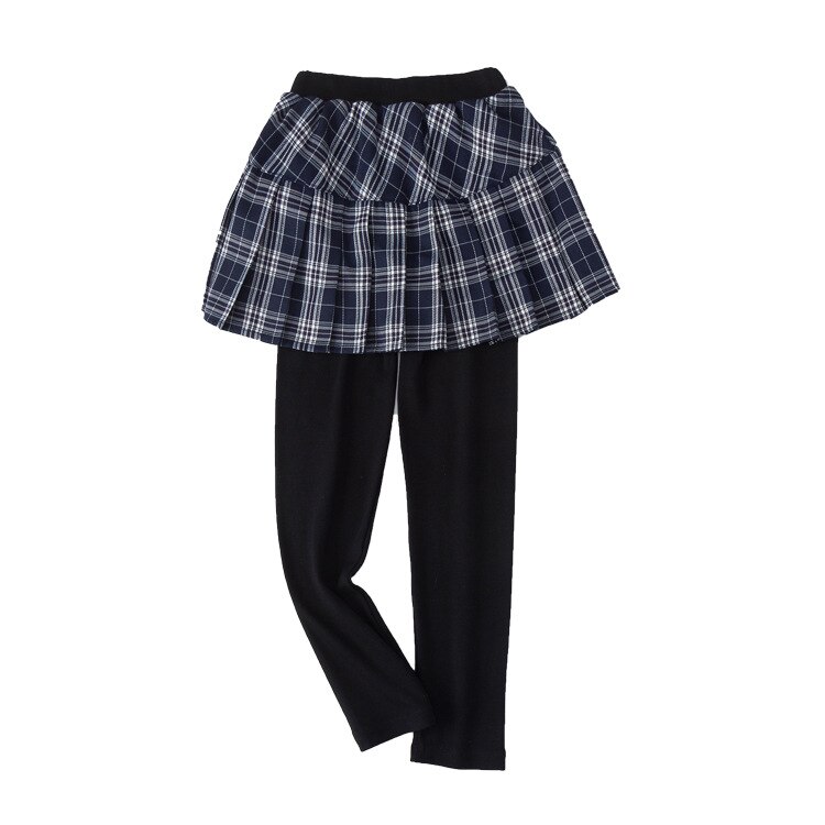 Faldas con falda para niña, mallas con falda fina de retales, Leggings de princesa a cuadros, pantalones de baile