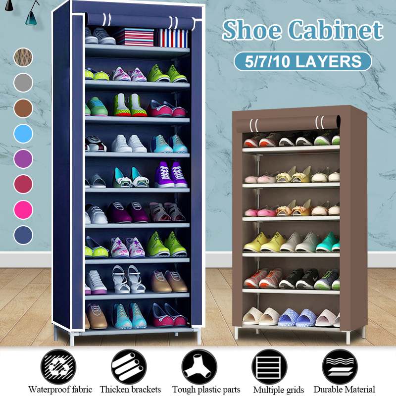 5/7/10 schicht Schuh Gestell Abnehmbare Staubdicht Vlies Stoff Schuh Schrank Hause platzsparende Stehen Halfter Schuhe Veranstalter