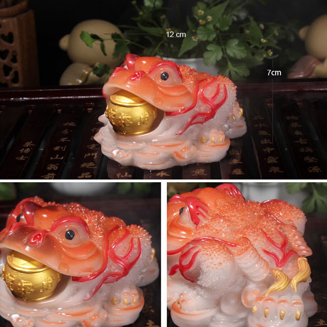 Kinesisk te kæledyr heldig tudse farve-skiftende bord ornament te bakke tilbehør