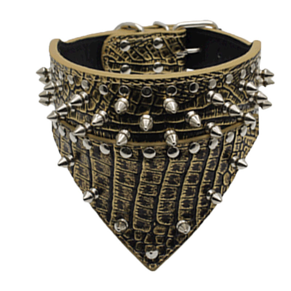 Adjustable Leather Rivet Spiked Studded Pet Puppy Dog Collar Neck Strap: C / S