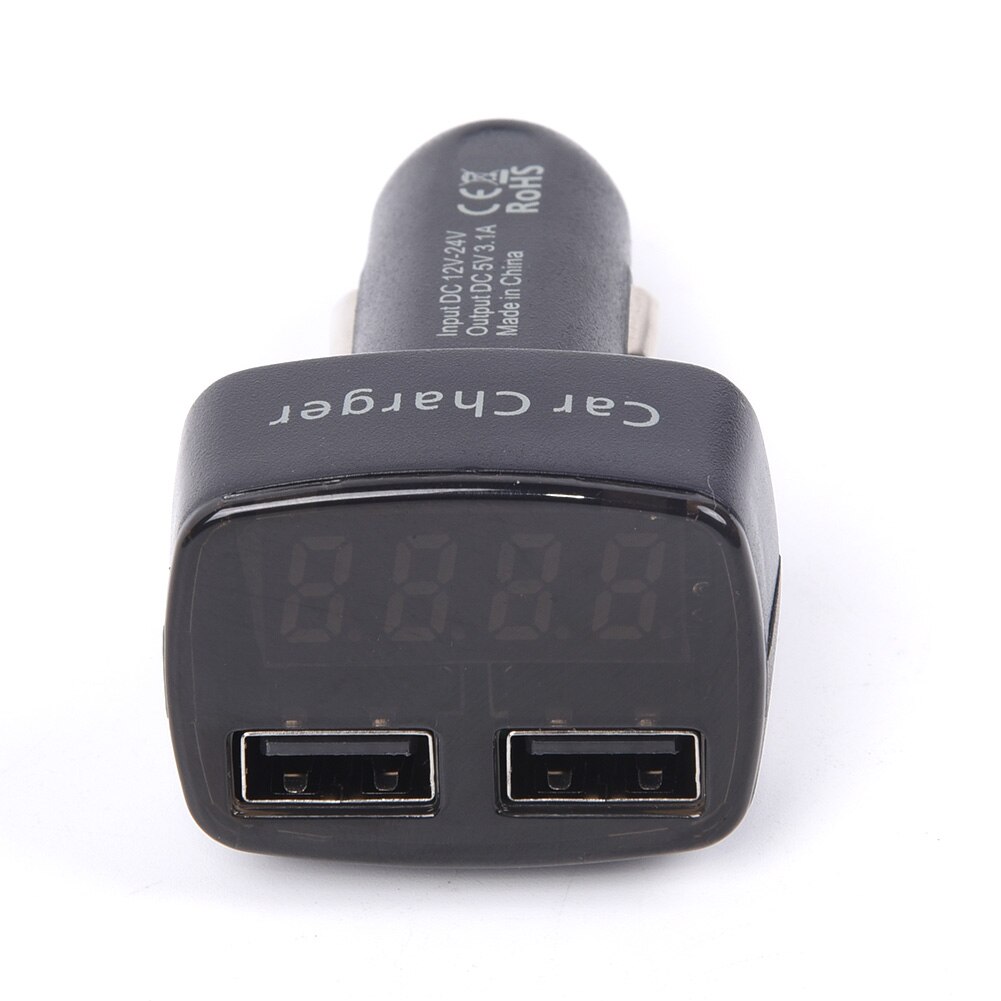 Tablets Auto Volt Amp Meter 2-USB Charging Car Charger LED Display