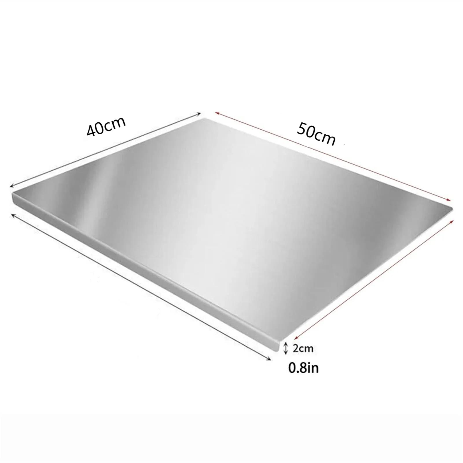 In Stock! 50×40cm Cutting Boards, Heavy Extra Large 304 Stainless Steel Cutting Mats Chopping Baking Boards: Default Title