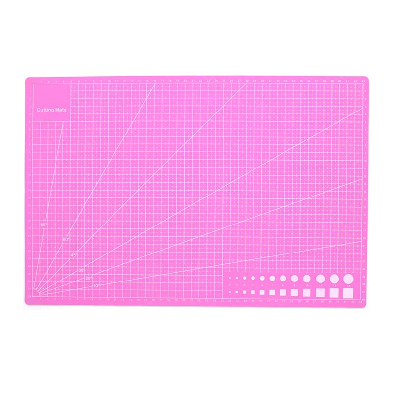 45x30cm Self Healing Cutting Mat Double Sided Durable Non-Slip Cutting Mat for Scrapbooking Quilting Crafts Projects JAN: pink red