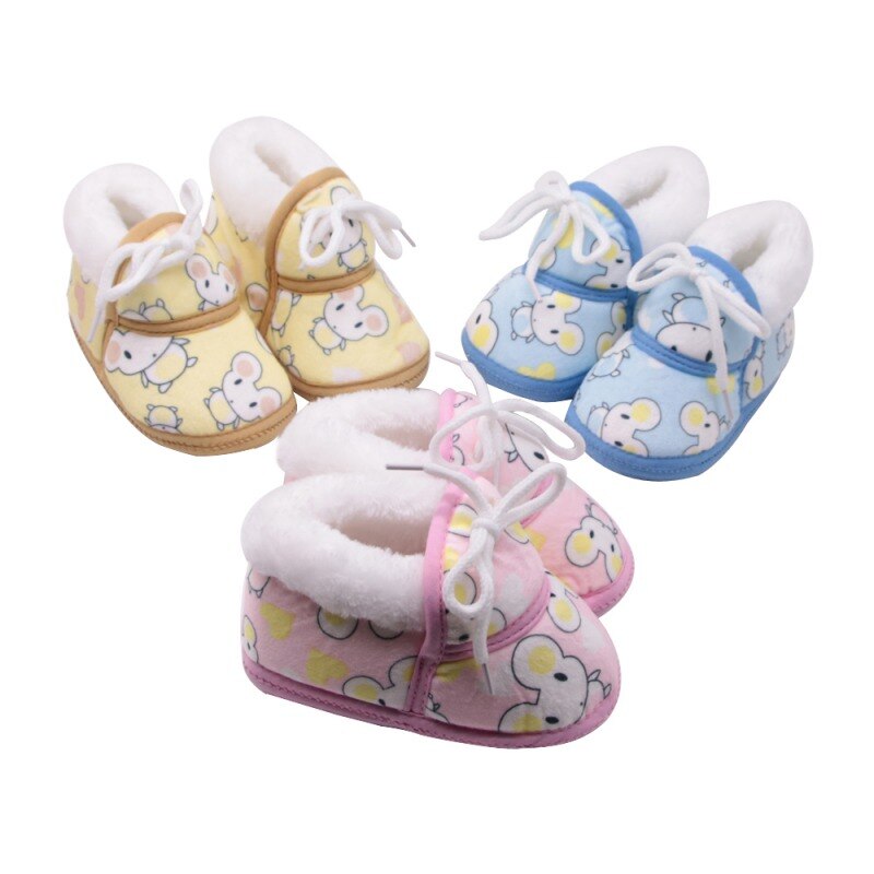 5 Styles mignon bébé chaussures printemps hiver doux bébé rétro impression chaussures coton rembourré infantile bébé garçons filles Bootie