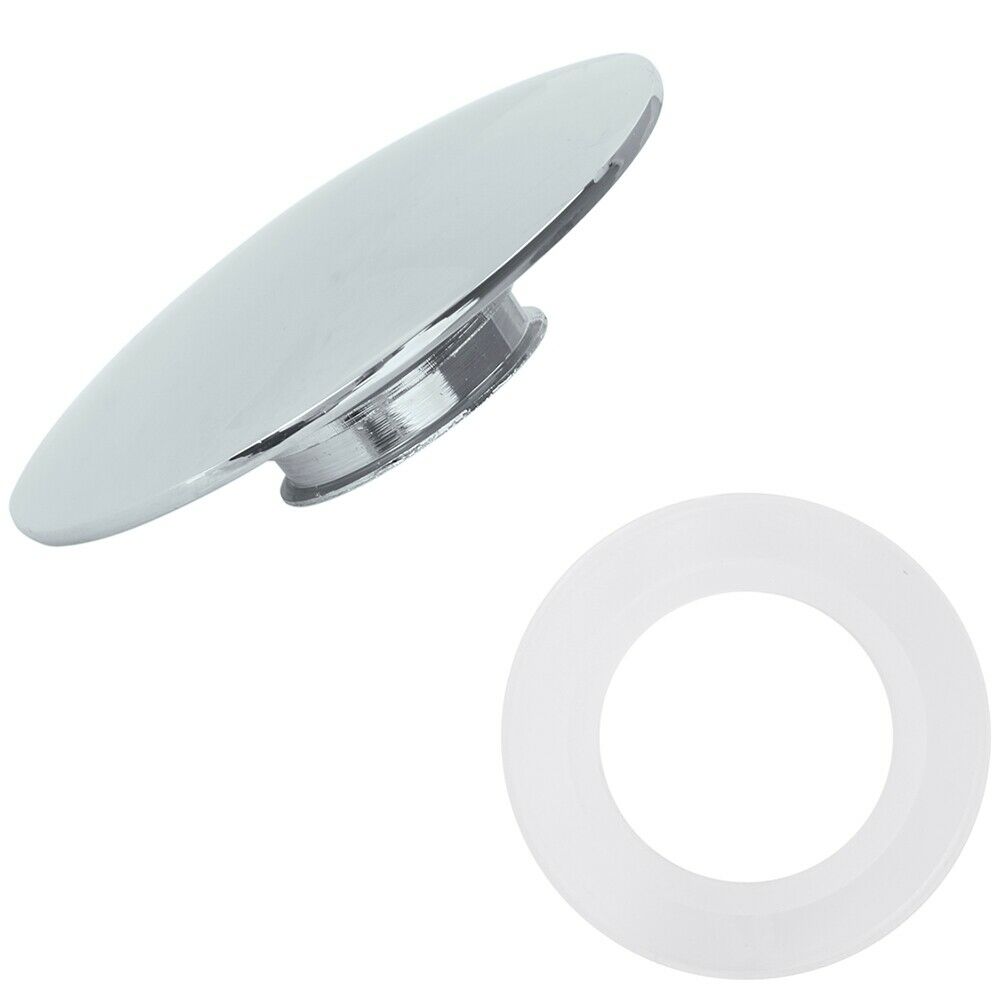 1 unidad de residuos de lavabo cromado, fácil emergente, botón pulsador para lavabo de baño, enchufe de clic, 66mm, fácil de usar, duradero PM0082