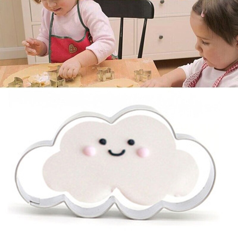 1 Pc Cartoon Wolken Vormige Rvs Cookie Cutter Biscuit Mold Fondant Cutter Cake Decorating Gereedschap