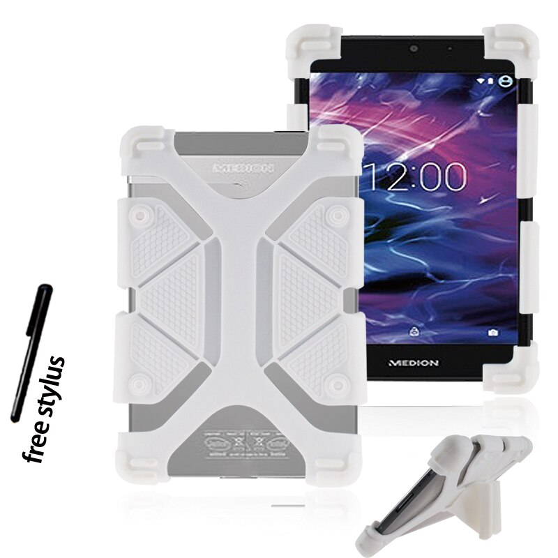 Shockproof Silicone Stand Cover Case for Alcatel 1T 3T A3 10 10.1 Inch Tablet Case: white / Alcatel 3T 10