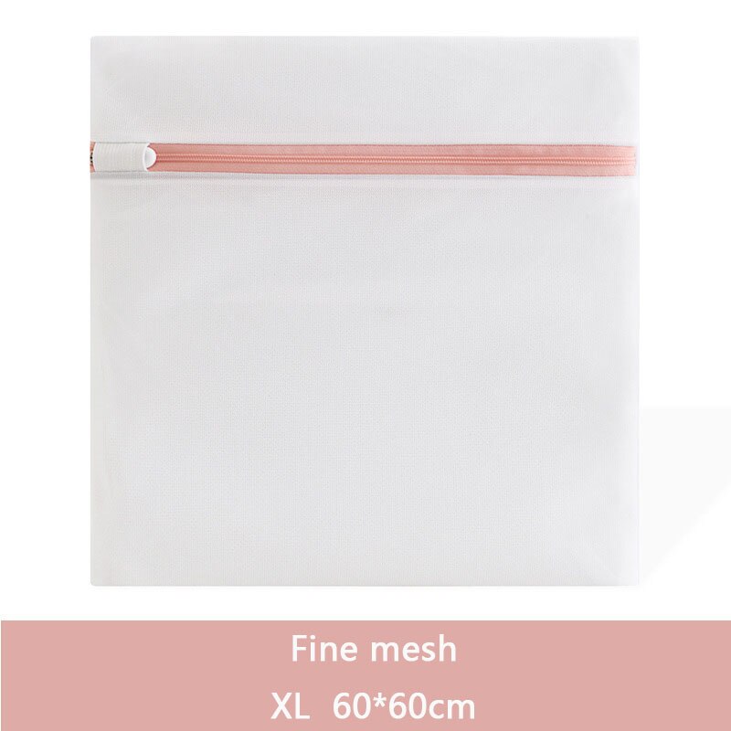 Fresh Solid Laundry Washing Bag Beautiful Zippers High Density Permeable Mesh Large Washing Machine Protection Bags For Clothes: Fine Mesh XL