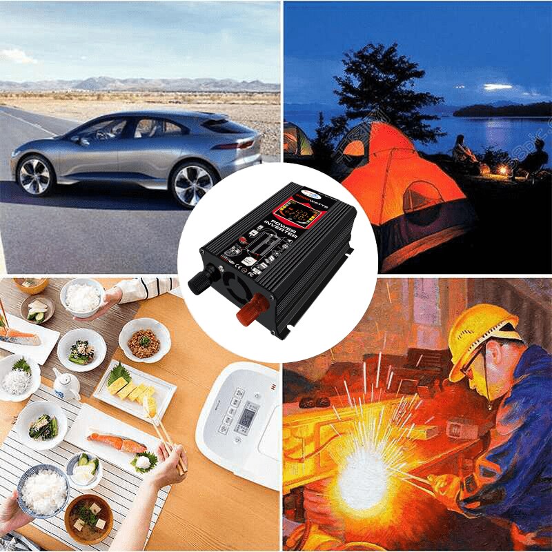 Car Sine Wave Converter 2 USB Modified 6000W Digital Car Inverter DC 12V to AC 220/110V Dual USB Modified Sine Wave Converter