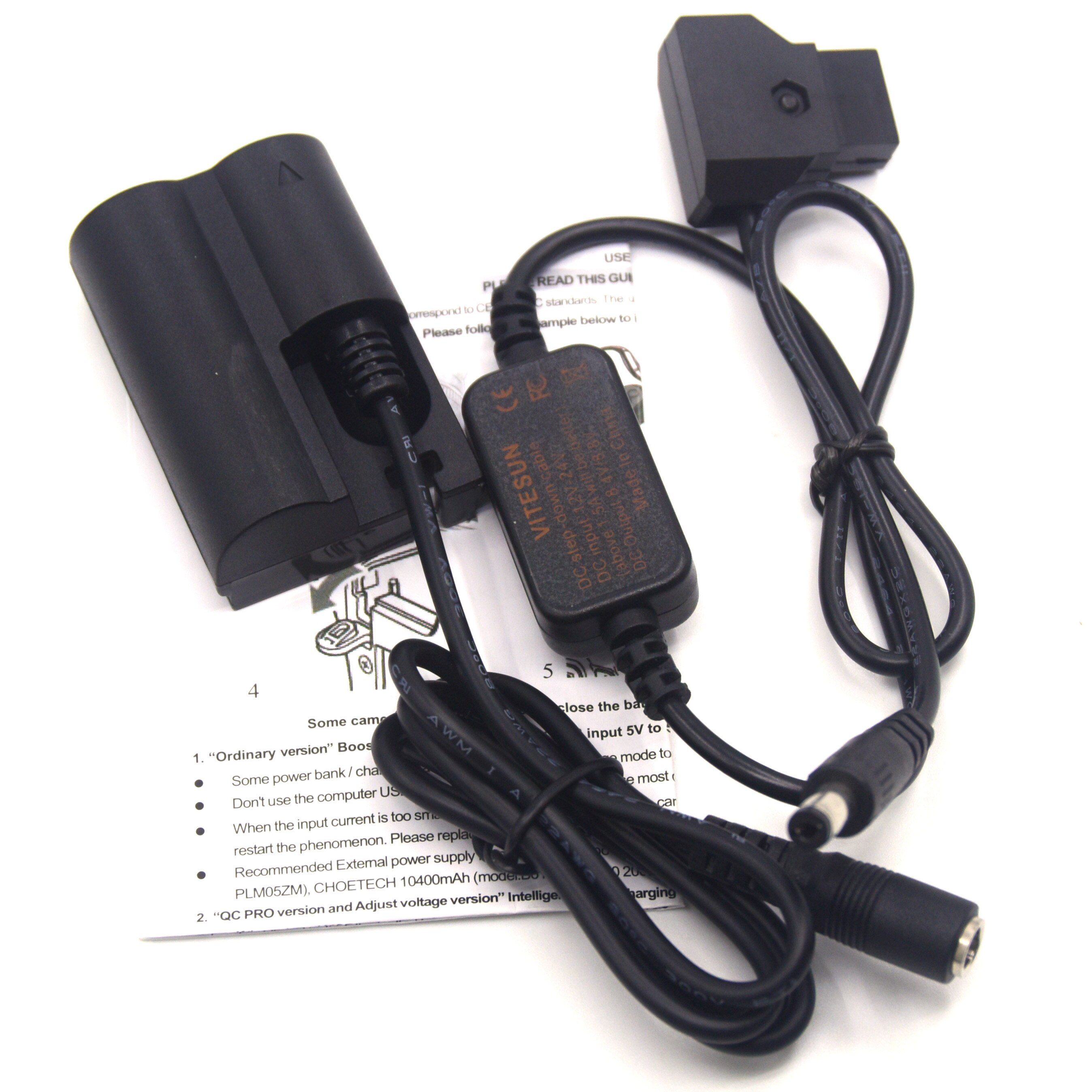 D-TAP Dtap 12-24V To 8V Step-down Cable ACK-E2+DR-400 DC Coupler BP-511 dummy battery For Canon EOS 20D 30D 40D 5D 50D D30 D60
