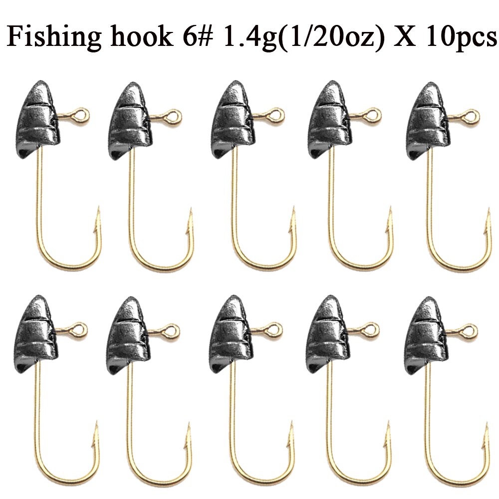 10 Stks/partij Micro Jig Hoofd Vishaak 1.4G-5G Ijsvissen Haak Mini Crank Vishaak Zachte Lokken vissen Accessoires: 1.4g