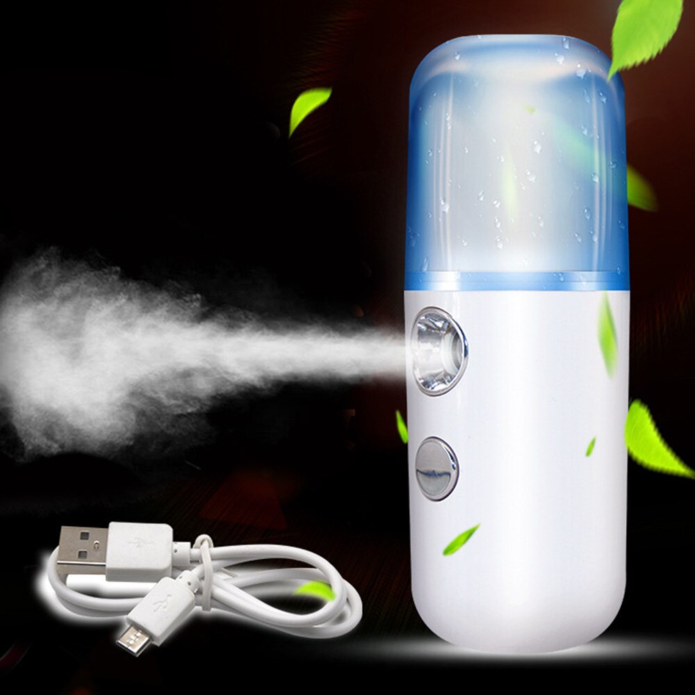 Mini vaporizador facial eléctrico portátil, 30ml, pulverizador automático de Alcohol, hidratante de piel seca y atomización, recargable por USB