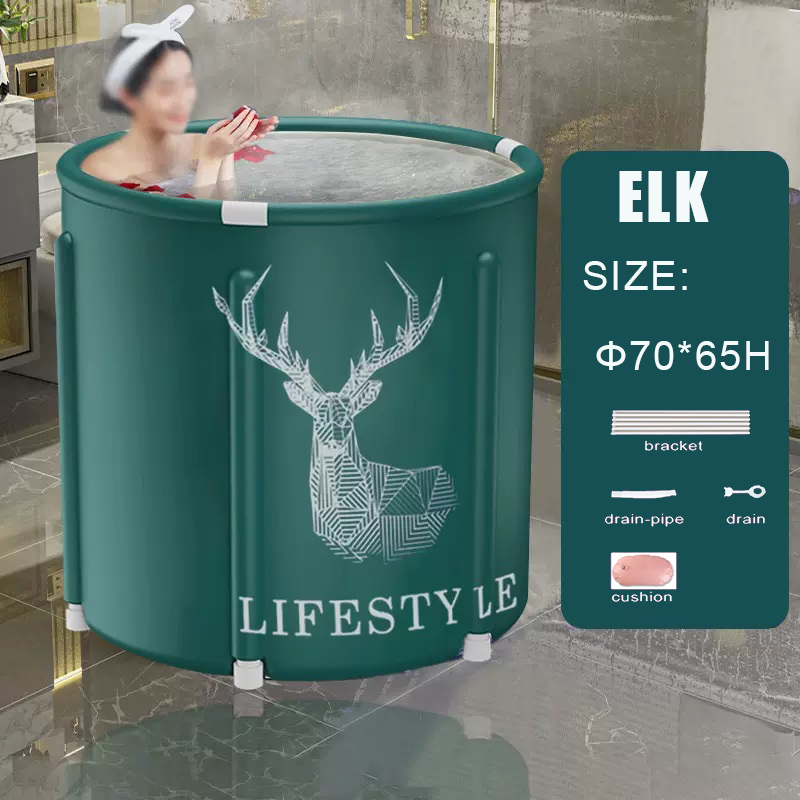 Cubo de bañera plegable portátil, gran capacidad, baño de hielo, ducha de invierno, instalación gratuita, baño para adultos y bebés: Negro