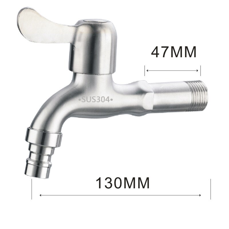 304 Stainless Steel Garden Faucet Wall Mounted Brushed Outdoor Bibcock Wash Basin Mop Washing Machine Faucet Torneira parede: 6