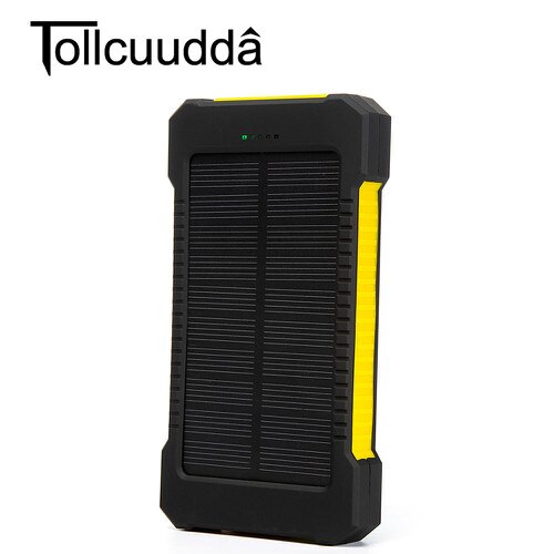 Wasserdicht 10000Mah Solar Power Bank Solar Ladegerät Dual USB Power Bank mit LED-Licht für iPhone 6 Plus Xiaomi handy: Gelb