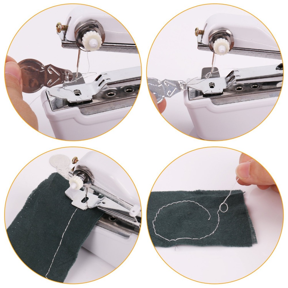 Elektrisk håndholdt symaskine mini bærbart batteridrevet praktisk syning tøj syværktøj til hjemmebrug
