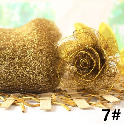 1pcs Making Flower Stocking Gold/Silver Silk Flower Accessories Decor DIY Nylon Flower Material Artificial Flower For Wedding: 7
