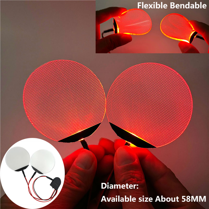 Round Flexible Bendable DIY Led Light Eyes Kits Cosplay Halloween Helmet Masks Eye Light Accessories Can Cropped CR2032: Red