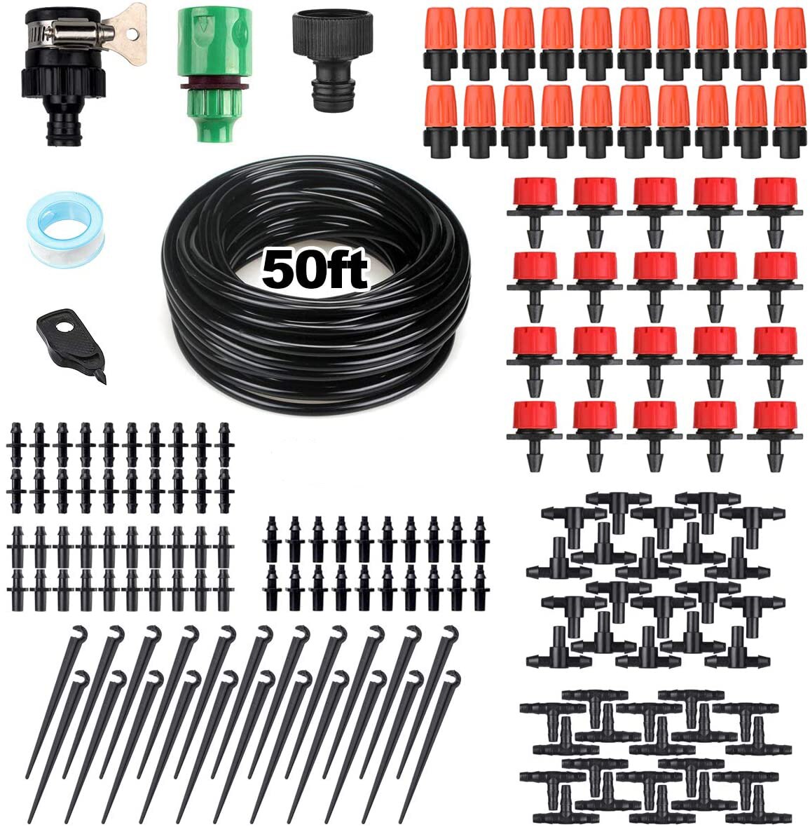 25M/30M/50M Self Automatic Garden Watering System Water Drip Irrigation System Plant Watering Kit Irrigation Drippers Mist Set: 50M