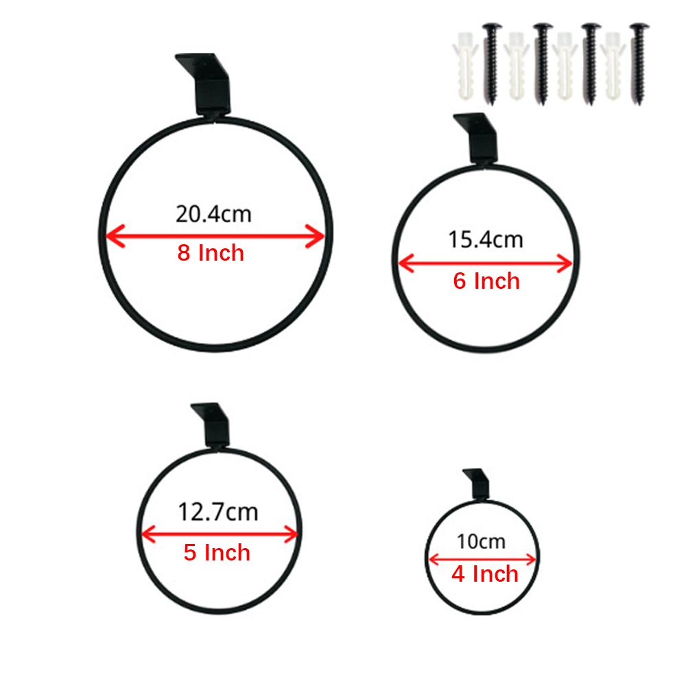 Metal Flower Pot Holder Ring Railing Wall Mounting Planter Pot Stand Stylish Sturdy Planter Rack For Office Outdoor Decor