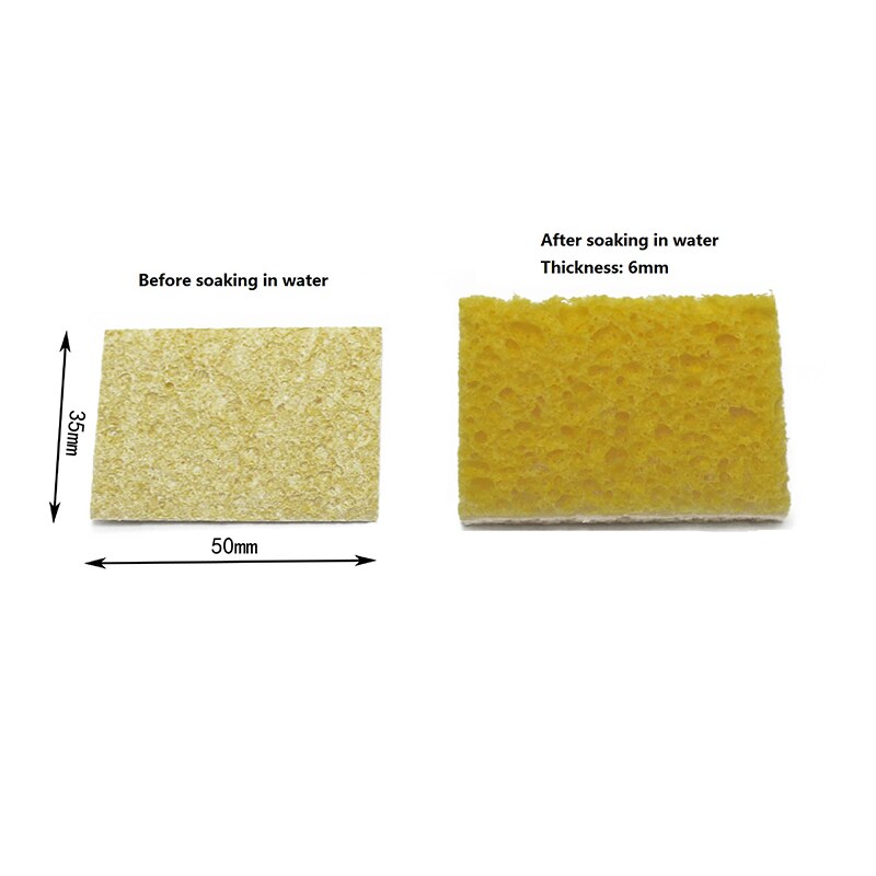 Soldering Iron Cleaning Sponge Reusable Yellow High Temperature Resistant Sponge Pad Tin Removal Sheet For Cleaning Supplies: Rectangle 10pcs