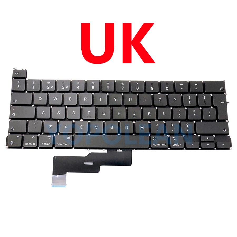 Nowa klawiatura A2338 dla Macbook Pro Retina 13 &quot;M1 A2338 wymiana klawiatury laptopa US UK ES FR RU DE PT układ 2020 rok: UK