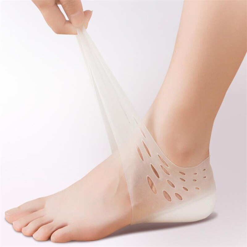 Rehausseur de pieds dissimulés, 1 paire, semelles invisibles pour augmenter la hauteur, protection du talon, coussinets de levage de pieds en Silicone, outil pour enfiler des chaussettes