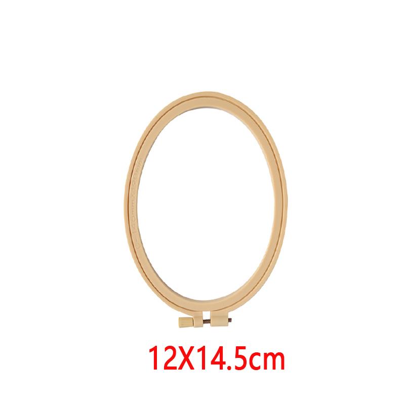 Herramienta de costura, conjunto de marco de aros de bordado de Color madera ovalado redondo, anillos de aro de bordado de plástico para manualidades con aguja de punto de cruz DIY: Chocolate