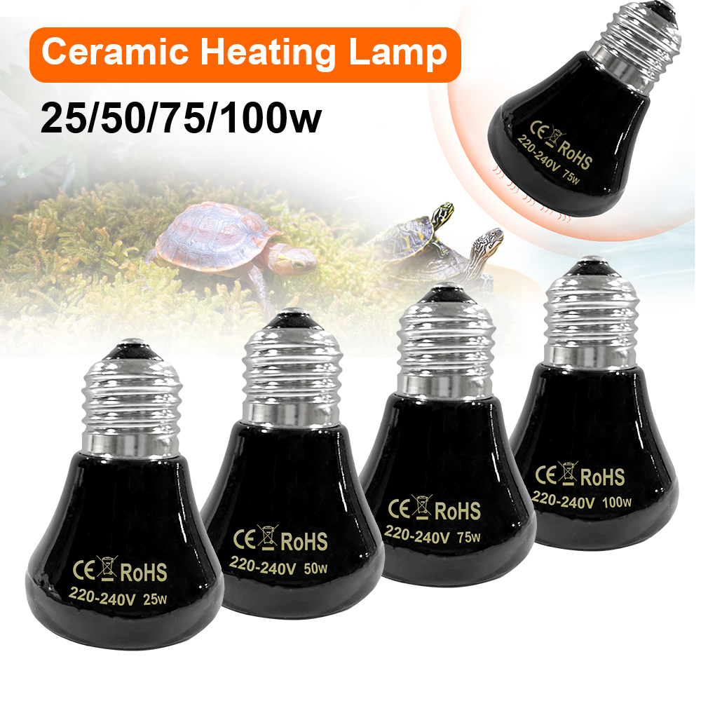 Haustier Heizlampe Mini Infrarot Keramik Emitter Wärmelampe Schildkröte Heizung Lichtkasten Wärmer Glühbirne Haustier Brutapparat 25/50/75/100W