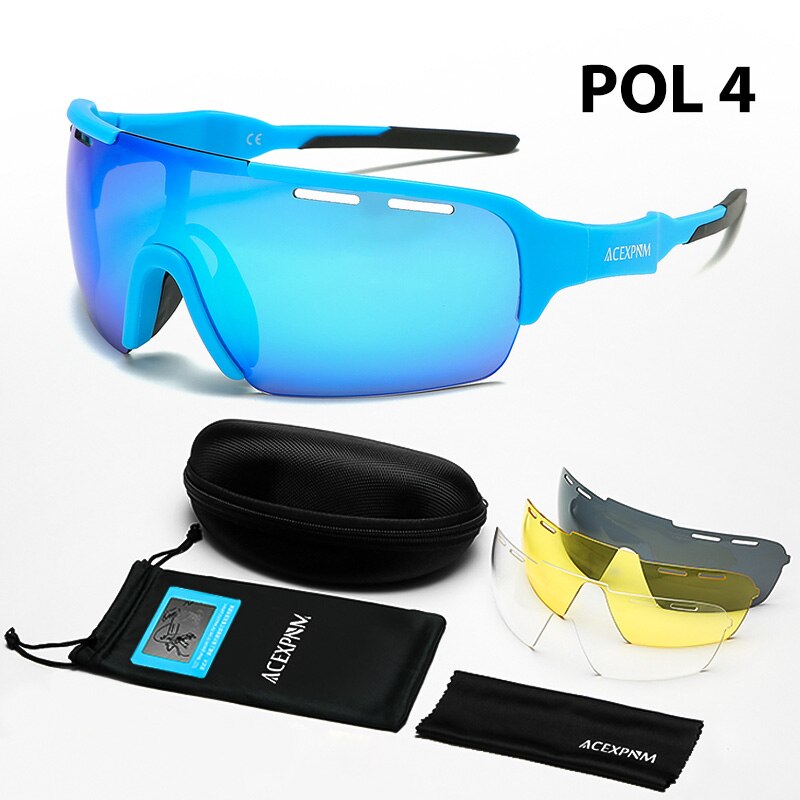 Mannen Vrouwen Gepolariseerde Fietsen Bril UV400 Fietsen Goggle TR90 Fietsen Brillen Outdoor Sport Fietsen Zonnebril 4 Lens: PO4